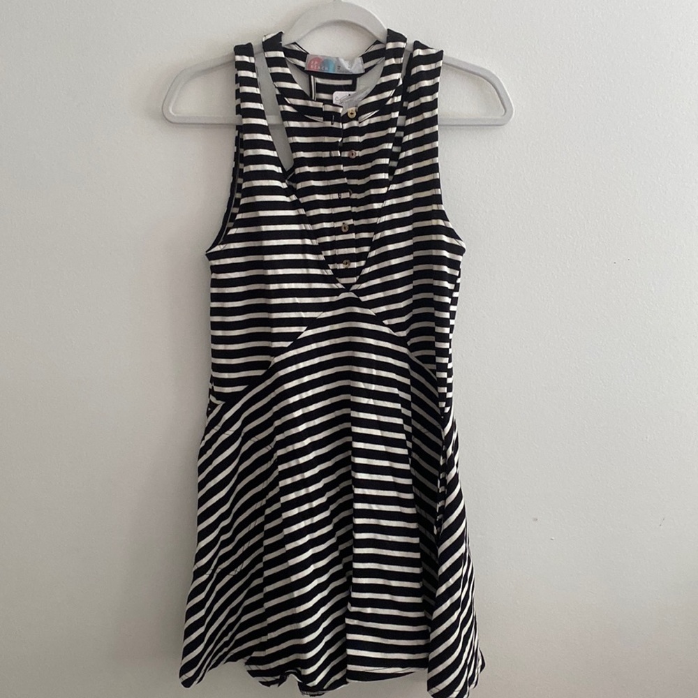 Black & White Striped Free People Dress